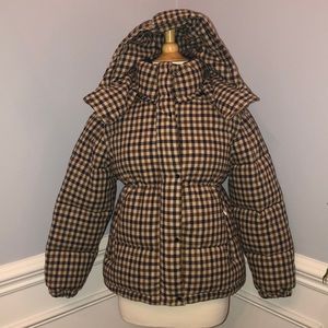 NWT Mango Quilted Short Coat - Plaid